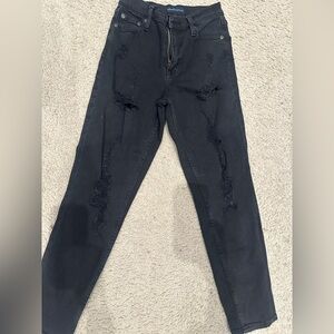 Hollister mom Jean Distressed Black Jeans